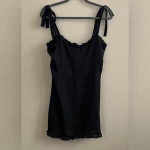 Peiran black spaghetti strap babydoll dress size large